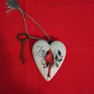 Cardinal heart Christmas Ornament